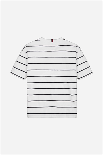 Tommy Hilfiger T-shirt med ränder - Vit Bas / Blå